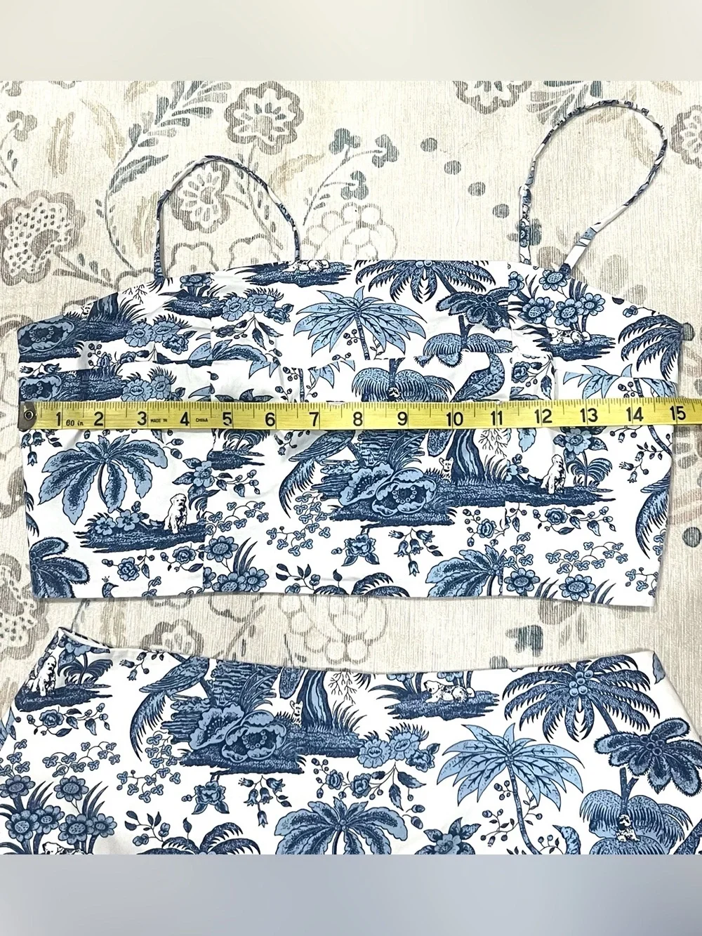 STAUD Procida Maxi Skirt / Federico Cropped Tank Set Blue Toile Size 4 / Small